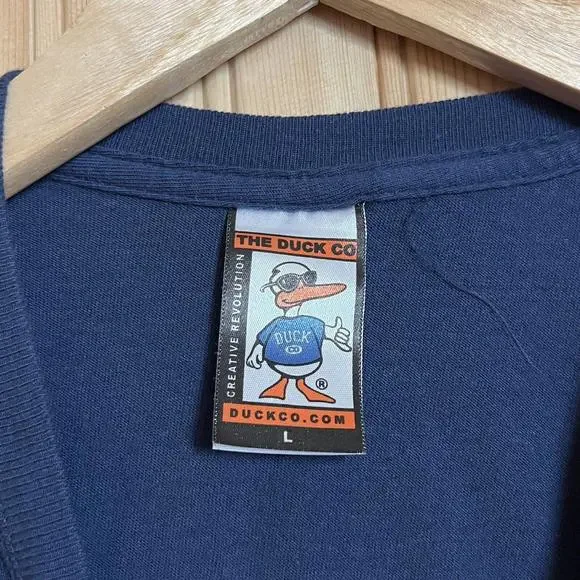 Duck Co Florida Photobomb T Shirt Funny Graphic Print Alligator Tee Navy Sz L - Picture 3 of 5